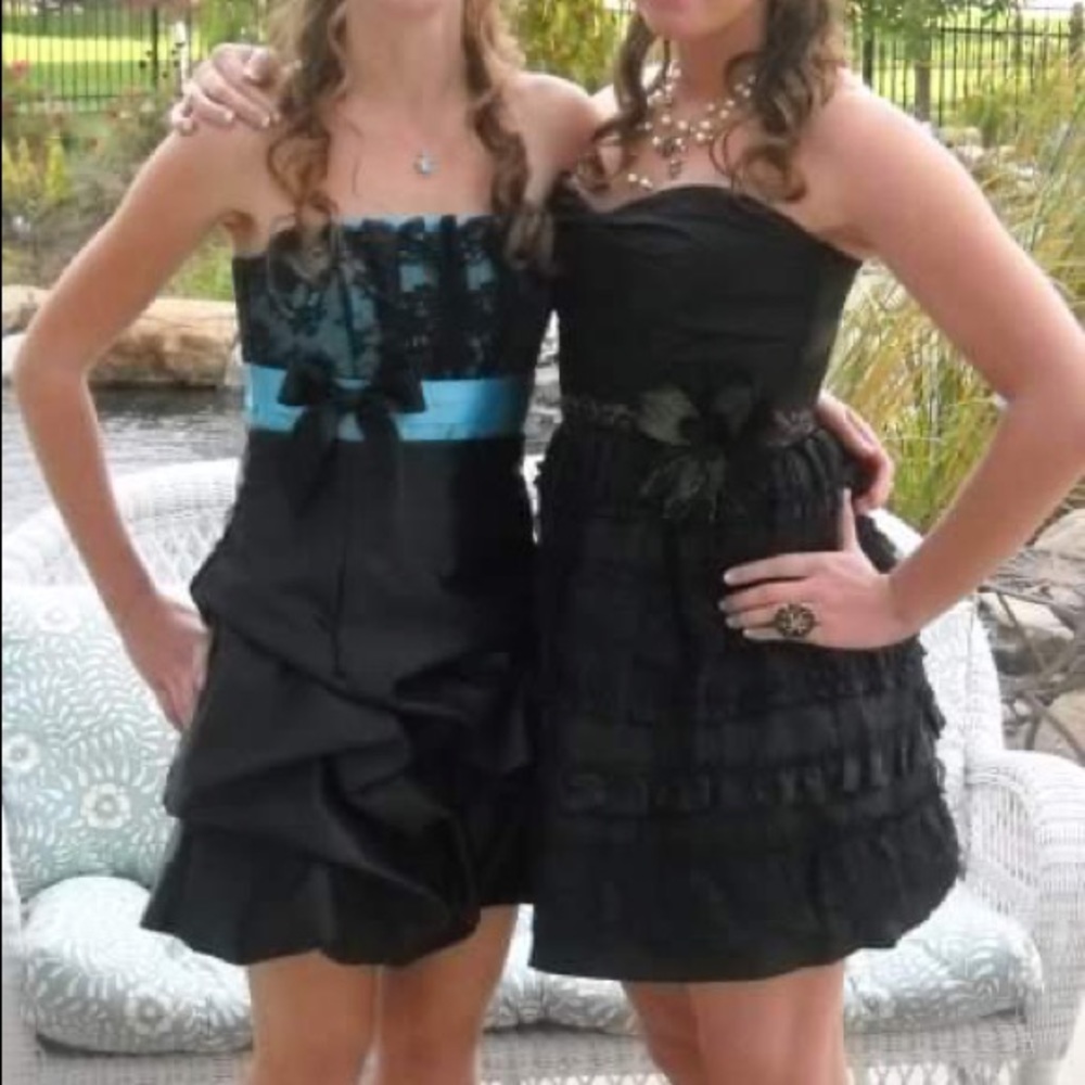 Size 5 Blue/Black Jessica McClintock Formal Dress